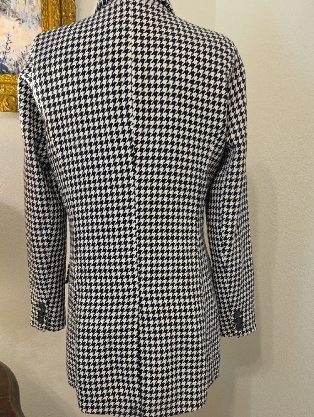 Rachel Zoe Black and White Houndstooth Open Front Blazer - Picture 4 of 4